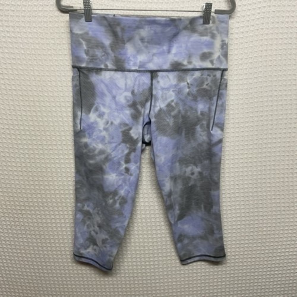 NWOT Athleta Blue Salutation Stash Pocket II Capri Leggings Women 1X Vietnam